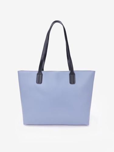 Tommy Hilfiger Solid Blue Pu Tote Bag