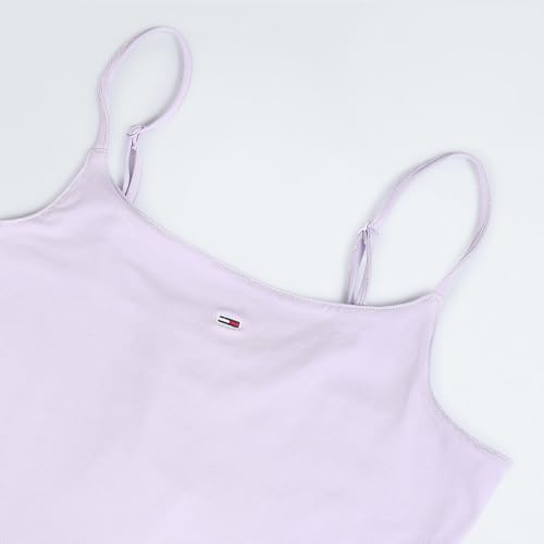 Tommy Hilfiger Cotton Purple Solid Shoulder Straps Shoulder Straps Women Essential Strappy Flare Dress (M)