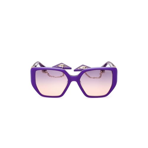 Guess sunglasses| 100% UV protected | Gradient | Full Rim | Square | Women | Large | Shiny Violet Acetate Frame | Violet Gradient Lens