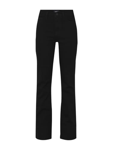 ONLY Women's Solid Flared Mid-Rise Black Jeans
