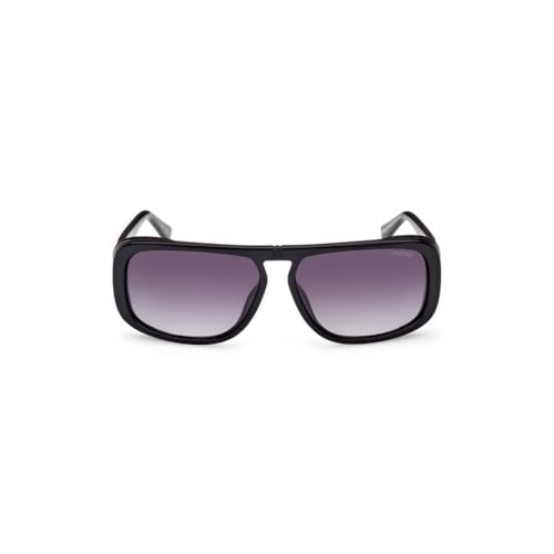 Guess sunglasses| 100% UV protected | Gradient | Full Rim | Rectangular | Men | Large | Shiny Black Polycarbonate Frame | Smoke Gradient Lens
