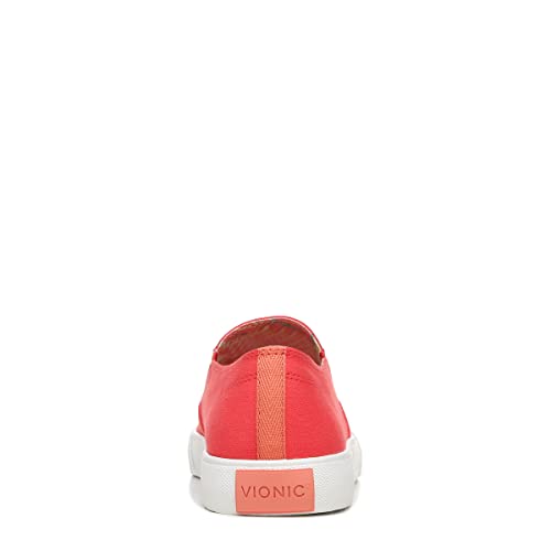 Vionic Women's Carefree Groove Slip On Fashion Sneaker- Sustainable Washable Shoes with Orthotic Insole Arch Support, Medium Fit, Women's Sneakers Sizes 5-11, Poppy, 8.5