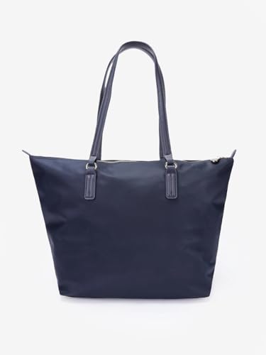 Tommy Hilfiger Solid Blue Nylon Tote Bag