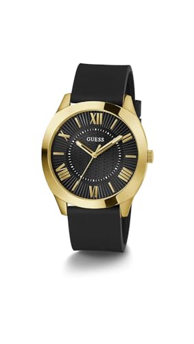 GUESS Analog Black Dial Men's Silicone Black Band Watch-Gw0728G2