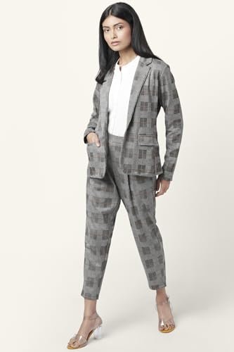 Annabelle by Pantaloons Women's Classic Blazer (110132129004_Medium Grey