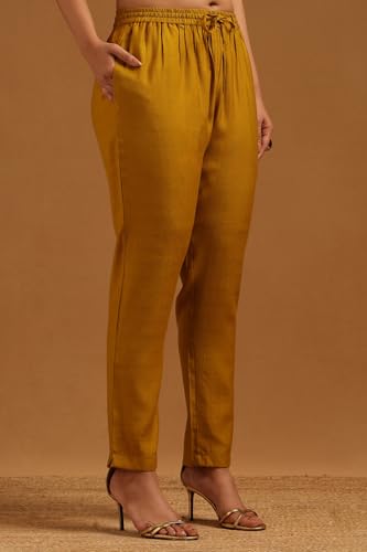 Soch Womens Mustard Desert Storm Floral Kurta Set With Cutdana