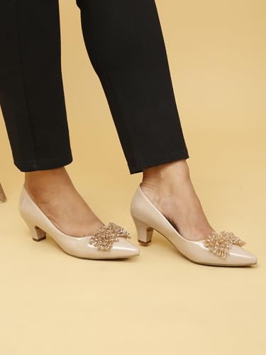 Flat n Heels Womens Beige Pumps FnH 2749-BG