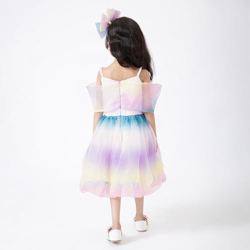 Hopscotch Girls Multi Sleeveless Bow Applique Dress for Age (12-24 Months)