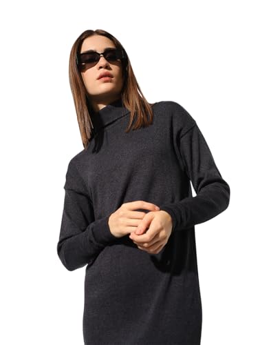 ONLY Women's Solid Regular Fit Black Dress