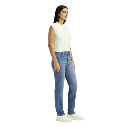 Levi's Women's Mid Rise Straight Fit Light-Blue Jeans