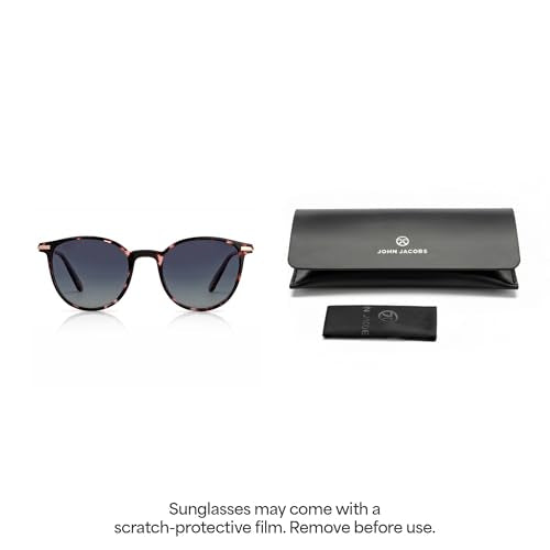 John Jacobs | Full Rim Square | Polarized and 100% UV Protected | For Men & Women | Large | JJ S14672