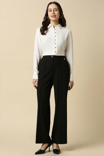 Allen Solly Women Cream Solid Long Sleeves Shirt