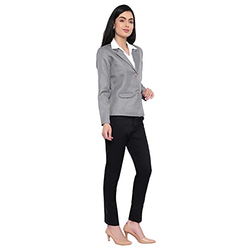 Blue Ronin Stylish Regular Fit Stylish Formal Blazer for Women's Grey_S