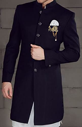 Mahi Meena Work Enamel Horse Chariot Chain Sherwani Brooch for Men (BP1101084G)