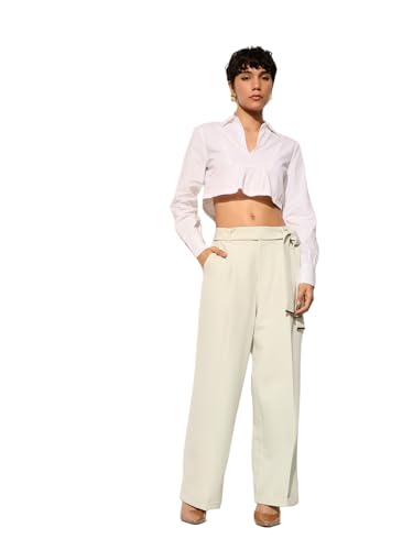 ONLY Women's Regular Fit Pants (9014579-Phantom Green_Phantom