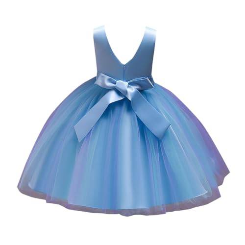 Hopscotch Girls Sleeveless Floral Applique Party Dress In Blue Color for Ages 10-11 Years