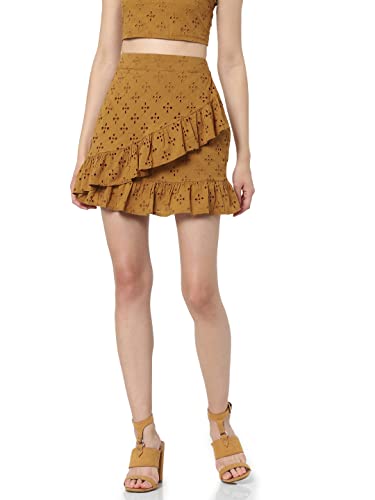 Only Cotton Western Skirt Brown