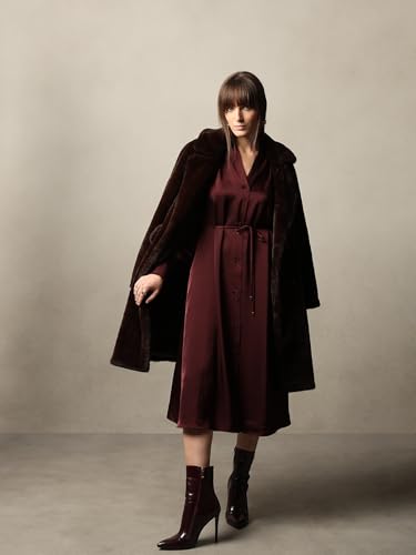 VERO MODA Women's A-Line Maroon Dress