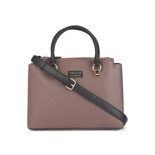 Guess Women's Taupe Textured Satchel Bag| Ladies Purse Handbags | Gift For Ladies