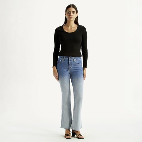 Levi's Women's 726 Light Indigo Flared Fit High-Rise Jeans