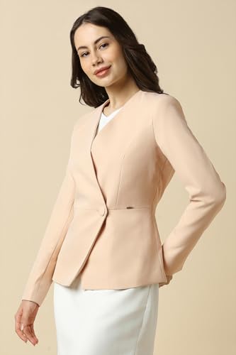 Allen Solly Women's Blazer (AHBZWRGFI19090_Beige