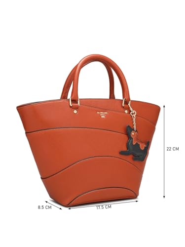 Da Milano Genuine Leather Orange Satchel (01123) (Small)