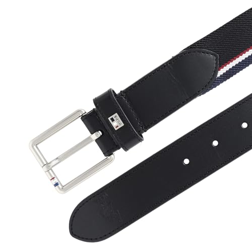 U.S. Polo Assn. Men Navy Textured Striped Print Belt