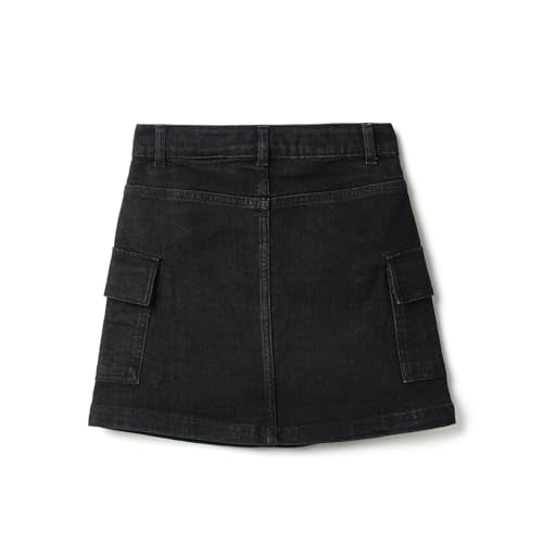United Colors of Benetton Solid Regular Fit Cargo Pocket Mini Skirt (Size: 12-13 Years)-25A4DENCG207I100 Black