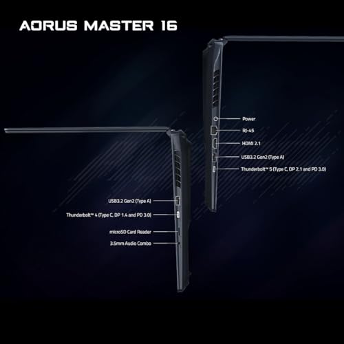 GIGABYTE AORUS Master 16 BYHC5INE65SH, Intel Ultra 9 275HX, RTX 5080, 240Hz QHD OLED, DDR5 5600 16G*2, 2TB (Gen4 1TB + Gen4 1TB), Dark Tide