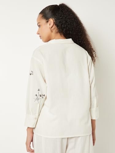 Max Women Embroidered Shirt (White_M)