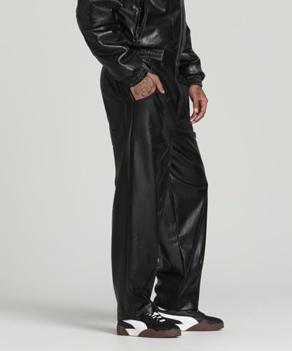 Puma | Super Oversized Pleather Pants | Black | 34