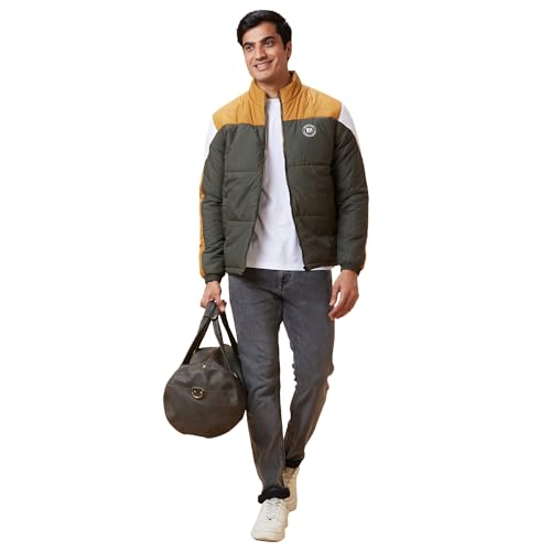 Bottle Green Regular Fit Men's Jacket by Being Human Clothing