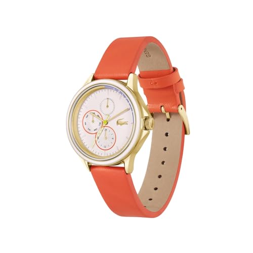 Lacoste Skyhook Qtz Multifunction Pink Round Dial Women's Watch|Leather Material|Multi Color Band - 2001338