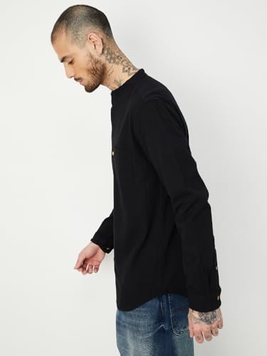 Max Men's Cotton Regular Kurta (FUBSTSP2502SD_Black