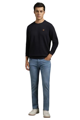 Louis Philippe Men Casual Black Textured Sweatshirt