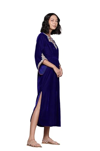 Aarke Ritu Kumar Royal Blue Roobab Velvet Kaftan Dress