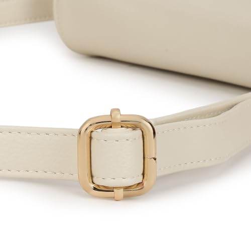 Fastrack Cloud Sling Bag for Women | White Pebbled Faux Leather Crossbody Sling Bag | Spacious Main Compartment with Organiser Pockets | Magnetic Flap & Zip Closure | Adjustable Buckle Sling Strap
