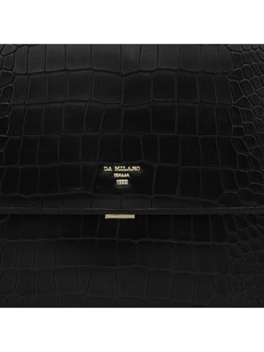 Da Milano Leather Laptop Bag for Men & for Women - Fits Upto 14" Laptop - Black