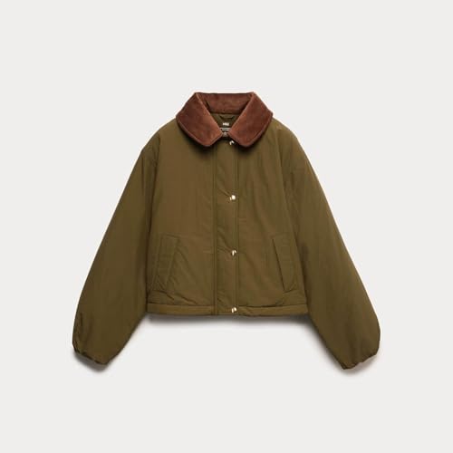 Marks & Spencer Solid Green Nylon Women Relaxed Fit Puffer Jacket