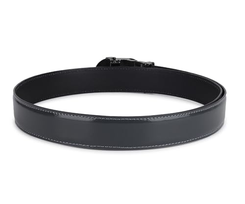 LOUIS STITCH Premium VT Leather Men's Auto Lock Belt | No Holes Belts for Men | Leather Belt for Gents (LSBE-SY-ALGY32-ALGB)