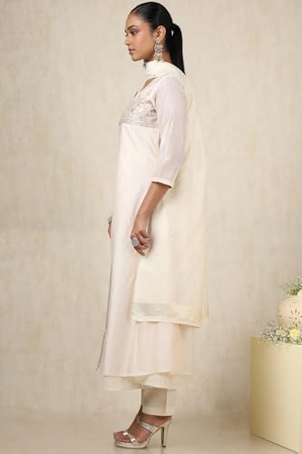 Soch Women's Chanderi Salwar Suit Set (EWS5CD21503_Beige