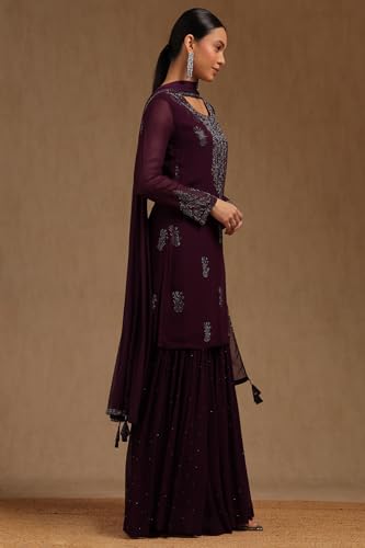 Soch Women's Georgette Salwar Suit Set (AC-EWA5CD22383_Wine
