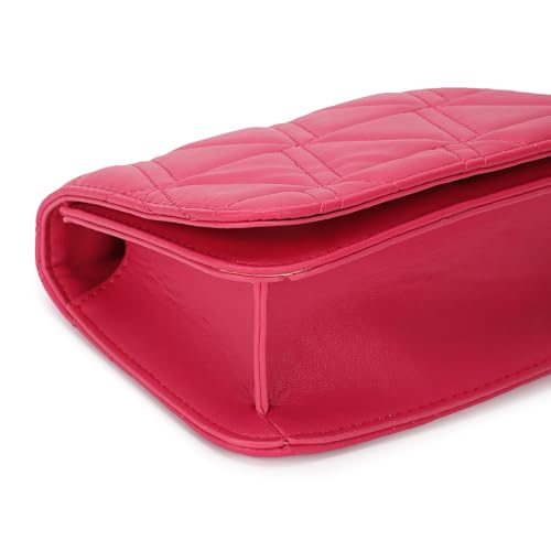 Fastrack Quilted pink Sling Bag for Women | Lightweight Crossbody with Adjustable Webbing Strap, Button Closure & Clean Stitch Detail | Everyday Carry for Casual Outings & Coffee Runs