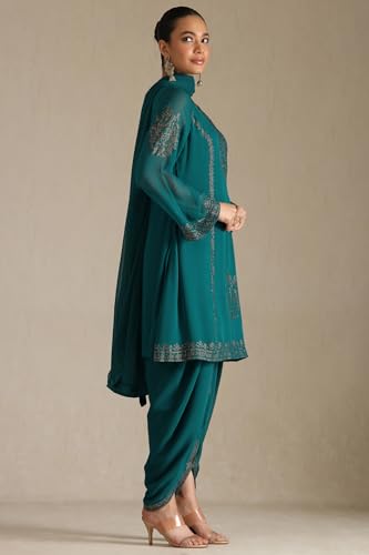 Soch Women's Georgette Salwar Suit Set (OWS5CD21926_Teal