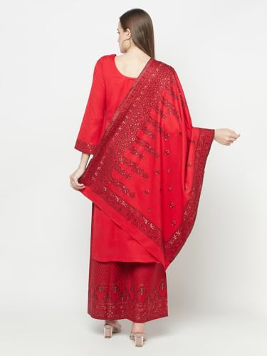 AFSA Women's Acro Wool Woven Unstitched Suit and Dupatta(SEHER-Z-588-CRED)