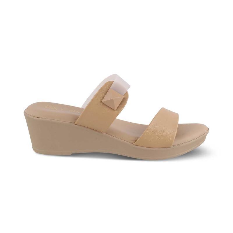 tresmode 239-VIOS CAMEL WOMEN DRESS WEDGE SANDALS EU/38 UK/5