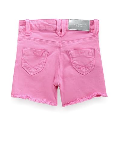 U.S. POLO ASSN. Girls Unfinished Hem Solid Shorts Pink