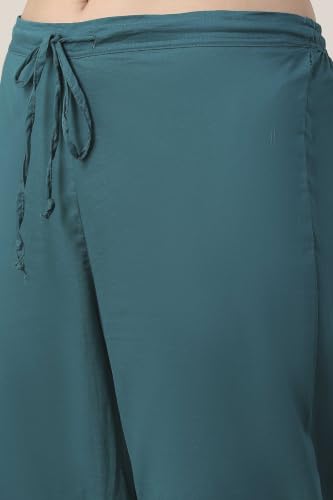BIBA WOMEN PRINTED NARROW SALWAR KURTA DUPATTA(SKDSKD7053E_PEACOCK GREEN_36)