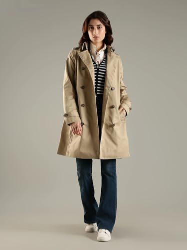 Tommy Hilfiger Solid Regular Fit Cotton Trench Coat