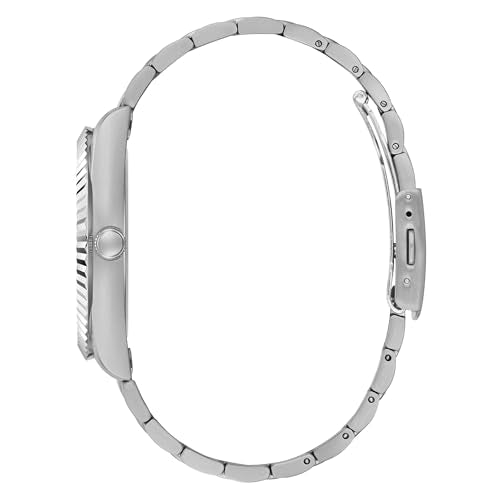 GUESS Stainless Steel Analog Blue Dial Men Watch-Gw0265G7, Silver Band